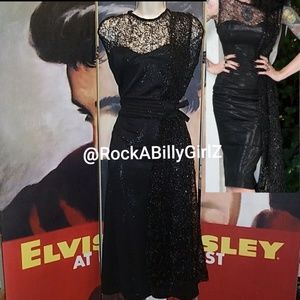 Tatyana Tempest Storm Black Widow Spider Web Lace Halloween Pinup Pencil Dress